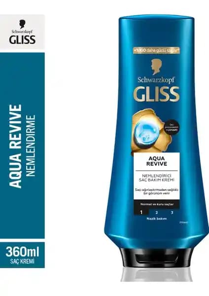 Gliss Schwarzkopf Aqua Revive Nemlendirici Saç Kremi Kuru ve Normal Saçlar İçin Doğal Bakım Ürünü