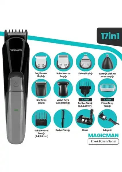 Goldmaster Magicman GM9122 Çok Fonksiyonlu Erkek Bakım Seti ve Özellikleri