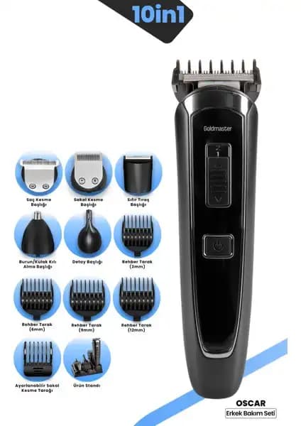 Goldmaster Oscar GM-7143 5'li Erkek Bakım Seti: Çok Fonksiyonlu, Pratik ve Kullanışlı