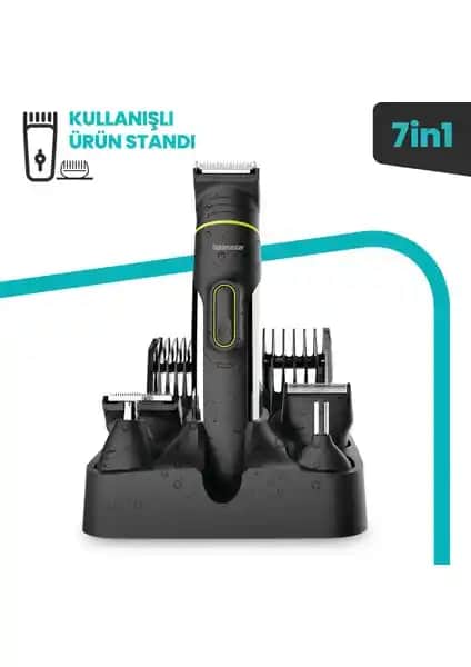 Goldmaster Ready 7’in1 Erkek Bakım Seti: Çok Fonksiyonlu Kablosuz Tıraş ve Bakım Cihazı