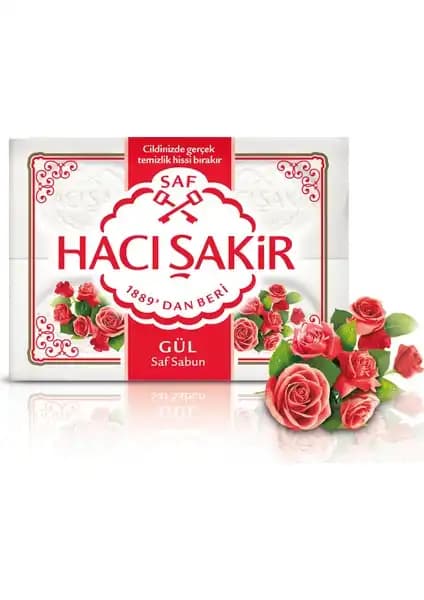 Hacı Şakir Gül Kalıp Sabun 4x150GR Gelenekten Modern Temizliğe Saf ve Doğal