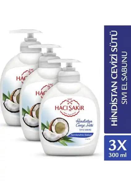 Hacı Şakir Hindistan Cevizi Sütü Nemlendirici El Sabunu Doğal ve Etkili Temizlik Sağlar