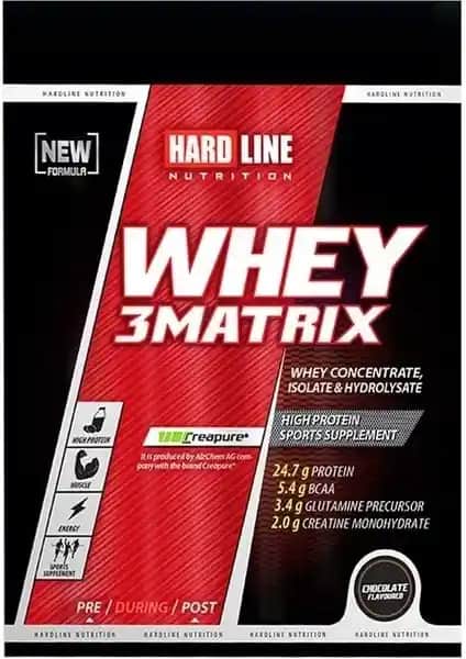 Hardline Whey 3Matrix Tek Kullanımlık Çikolata: Yüksek Kaliteli Protein Takviyesi