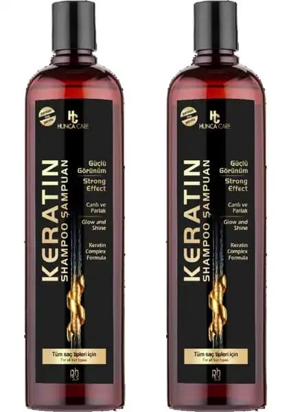 Hunca Care Keratin Şampuan 700 ml 2'li Set Saç Güçlendirme ve Parlaklık İçin Uygun Çözüm
