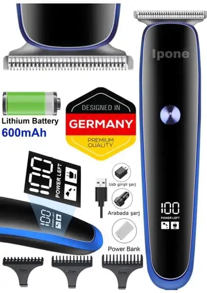 Ipone X-Man Dijital Göstergeli Sakal ve Ense Tıraş Makinesi Profesyonel Kullanım İçin