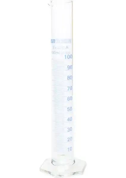 Isotherm Mezür Cam Altıgen Taban 100 Ml Laboratuvar ve Endüstri Kullanımı İçin