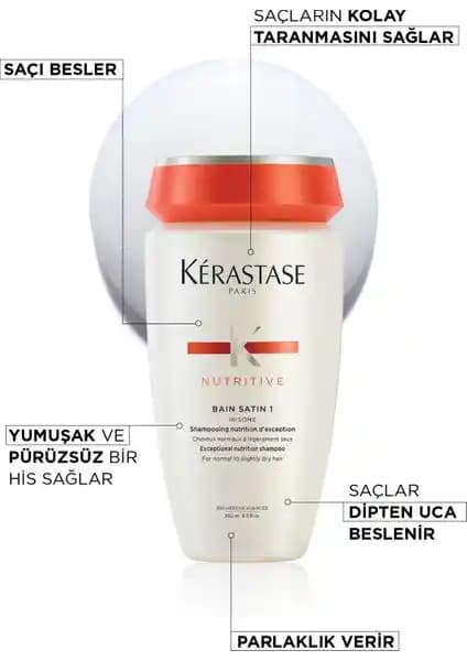 Kerastase Nutritive Bain Satin No:1 Kuru ve Meyilli Saçlar İçin Besleyici Şampuan