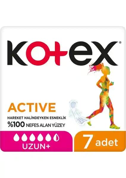 Kotex Hijyenik Ped Active Uzun Gün Boyu Güven ve Konfor Sağlayan Kadın Hijyen Ürünü