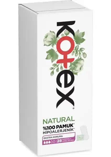 Kotex Natural Günlük Pedler: Doğal Pamuk İçeriğiyle Günlük Hijyen ve Konfor