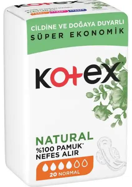 Kotex Natural Hijyenik Ped 20'li: Günlük Konfor ve Güvenlik İçin Mükemmel Seçenek