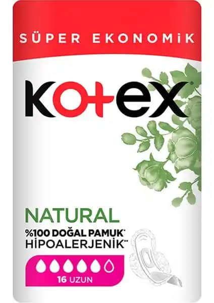 Kotex Natural Ped 16 Uzun: Doğa ve Cilde Dost Güvenilir Günlük Hijyen Ürünü