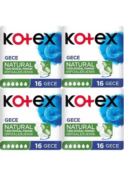 Kotex Natural Süper Ekonomik 16'lı Gece Pedleri: Doğal ve Güvenli Uyku İçin Uygun