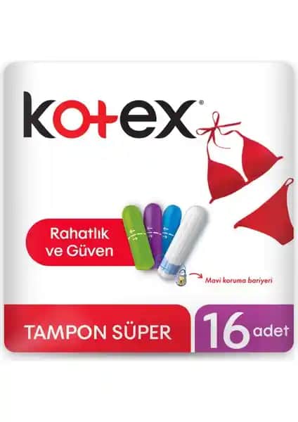 Kotex Tampon Süper 16'lı Günlük Hijyen ve Yüksek Emicilik Sağlayan Ürün