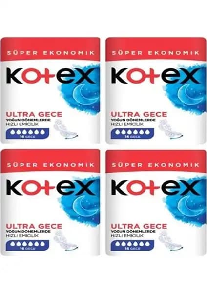 Kotex Ultra Quadro Süper Eko Gece Pedleri Yüksek Koruma ve Konfor Sunar