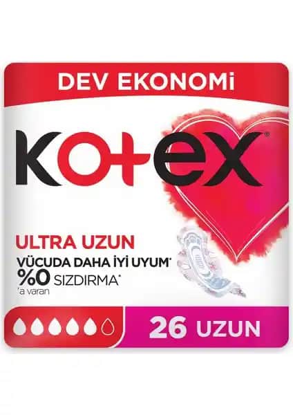 Kotex Ultra Uzun Dev Ekonomik Hijyenik Ped Günlük ve Gece Kullanımı İçin Güvenilir Çözüm