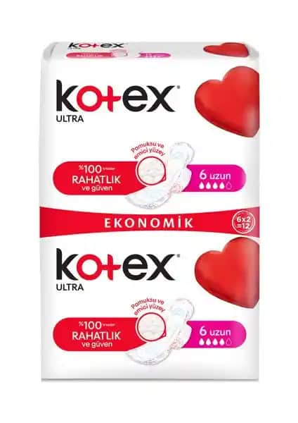 Kotex Ultra Uzun Kanatlı Günlük Pedler 12'li Paket ile Güvenli ve Konforlu Koruma