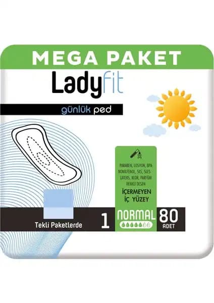 Ladyfit Günlük Ped Normal 80 Ped ile Günlük Hijyen ve Konforun Güvencesi