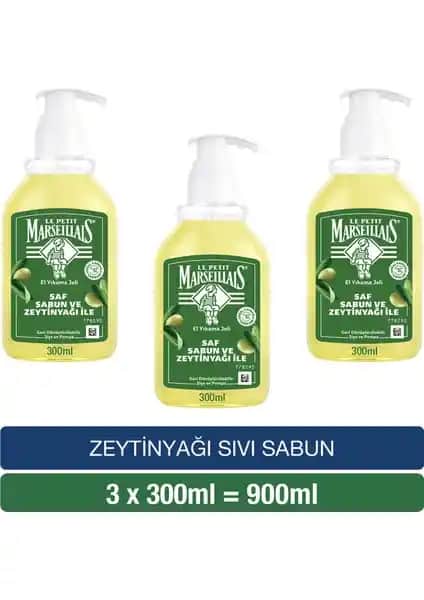 Le Petit Marseillais Zeytinyağı Sıvı Sabun 300 ml x3 Doğal ve Etkili Bakım