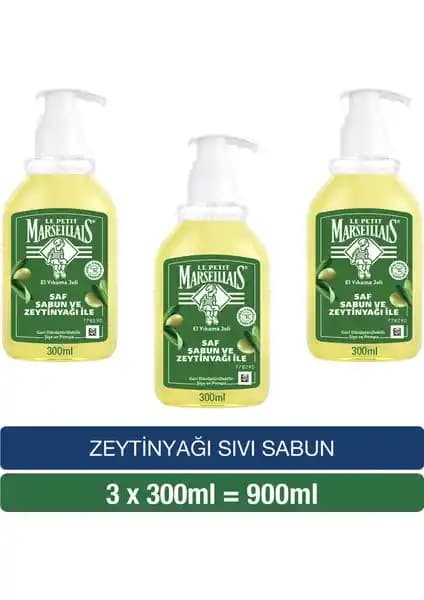 Le Petit Marseillais Zeytinyağı Sıvı Sabun 300 ml x3 Doğal ve Etkili Bakım