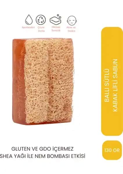 LET'SCRUB Doğal Kabak Lifli Ballı Sütlü Sabun Cilt Sağlığını Destekleyen Doğal Formül