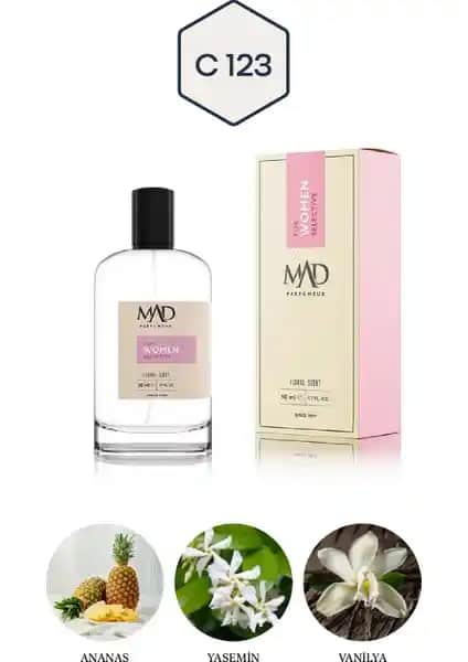 Mad Parfüm Mad C123 Selective Kadın Parfümü 50 ml Ferah ve Kalıcı Çiçeksi Koku
