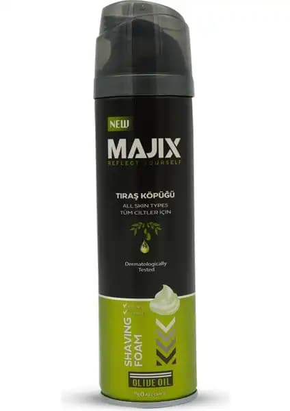 Majix Tıraş Köpüğü Olive Oil: Doğal İçerikli ve Hassas Ciltlere Uygun Erkek Bakım Ürünü