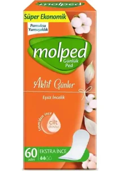Molped Aktif Günler Günlük Ped 60'lı - Günlük Hijyen ve Konfor İçin Güvenilir Çözüm
