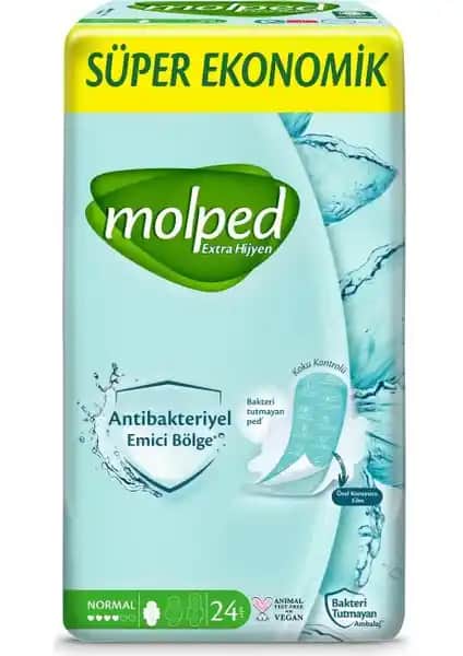 Molped Antıbakteriyel 24'lü Normal Pedler Günlük Hijyen ve Konfor Sağlar