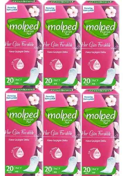 Molped Her Gün Ferahlık Pedleri Günlük Hijyen ve Konfor İçin Güvenilir Tercih