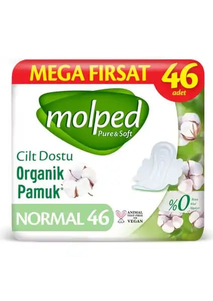 Molped Pure Soft Mega Fırsat Normal Ultra 46'lı hijyenik ped yüksek konfor ve güvenlik odaklı