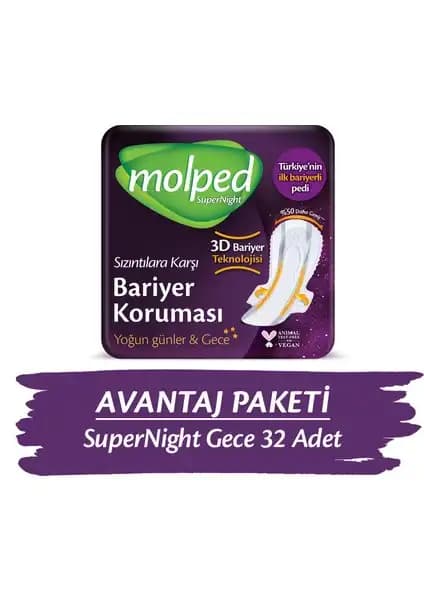 Molped Supernight Gece Avantaj Paketi: Yüksek Koruma ve Konfor Sunan Kadın Pedi