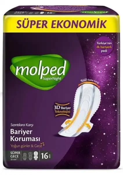 Molped Supernight Gece Hijyenik Ped: Yüksek Emicilik ve Konfor Sunan Güvenilir Ürün