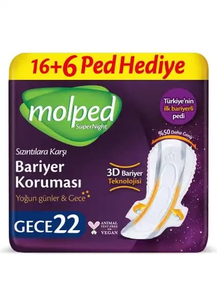 Molped Supernight Gece Pedi Güçlü Koruma ve Konfor Sunan Gece Kullanımı Ürünü