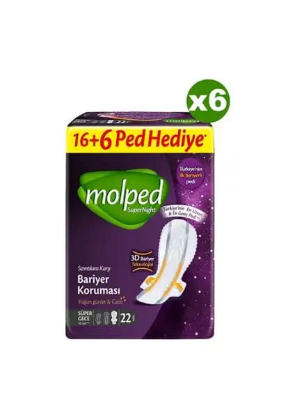 Molped Süpernight Süper Gece Dev: Yüksek Emicilik ve Konfor Sunan Gece Pedi