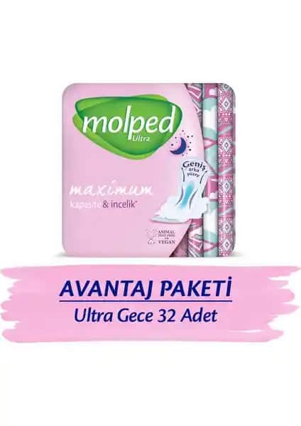 Molped Ultra Hijyenik Ped Gece Avantaj Paketi ile Günlük Konfor ve Güvenlik Sağlayın