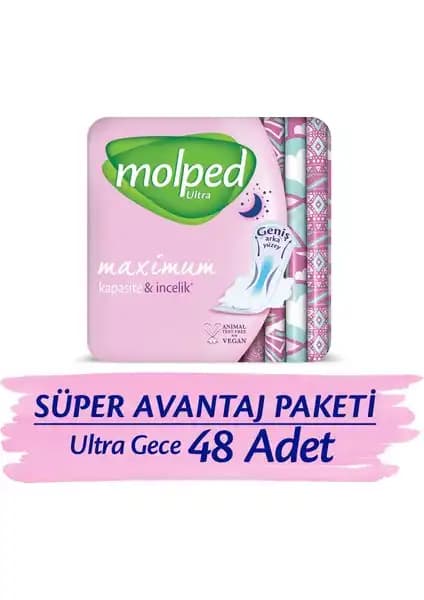 Molped Ultra Hijyenik Ped Gece Süper Avantaj Paketi Kadınlar İçin Güvenli ve Konforlu Koruma