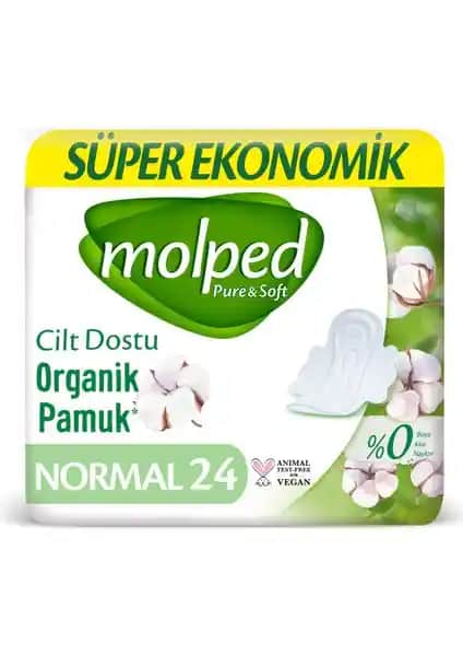 Molped Ultra Ped Pure&Soft 24 Lü Yumuşak ve Nefes Alabilen Kadın Hijyen Pedleri