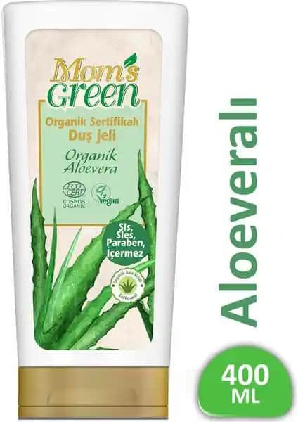 Mom's Green Organik Aloe Vera İçerikli Duş Jeli 400 ml – Doğal ve Güvenilir Temizlik