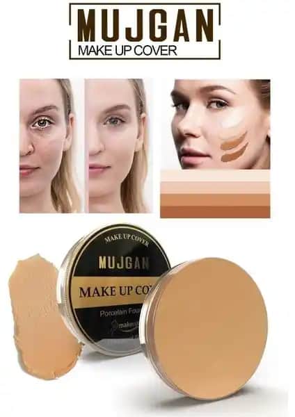 MUJGAN Make Up Cover Porselen Fondöten Kapatıcı: Yüksek Kapatıcılık ve Profesyonel Kullanım İçin
