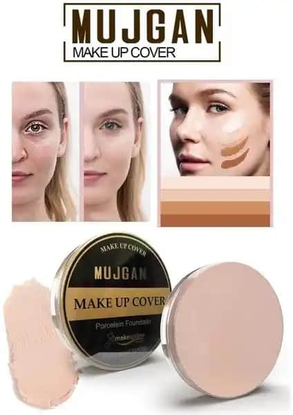 MUJGAN Make Up Cover Porselen Fondöten: Yüksek Kapatıcılık ve Çok Yönlü Kullanım Özelliği