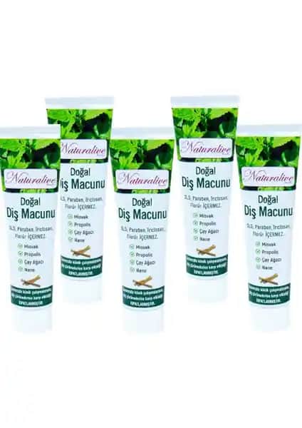 Naturalive Doğal ve Helal Sertifikalı 5'li Diş Macunu Seti Güçlü ve Güvenilir Bakım