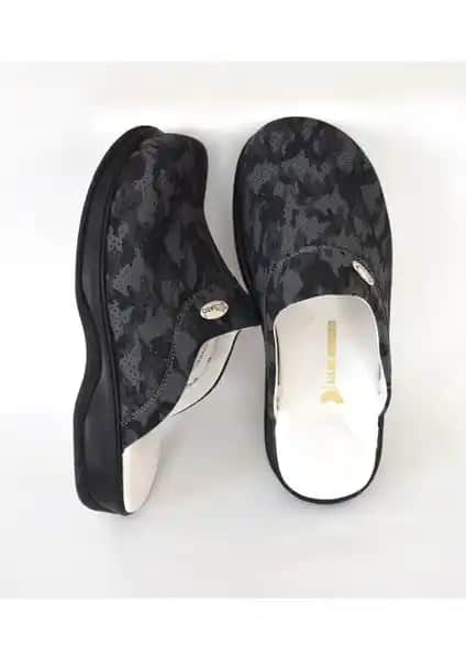 Nur Ortopedi Kamuflaj Desen Erkek Klasik Sabo Terlik Sağlık ve Konfor İçin Uygun