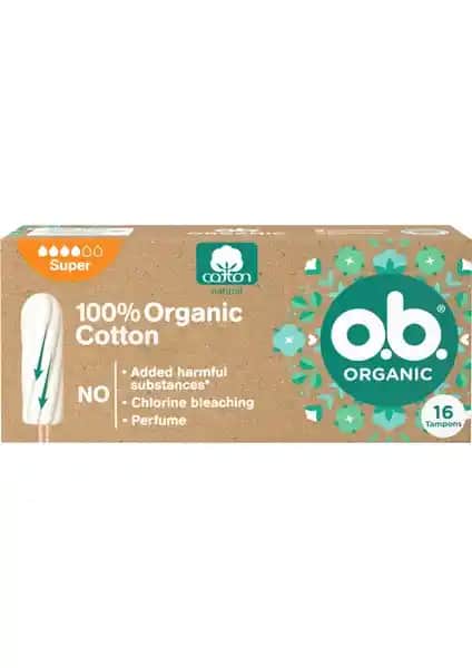 O.B. Organik Süper Tampon 16'lı Paket Doğallık ve Güvenlik ile Günlük Hijyen