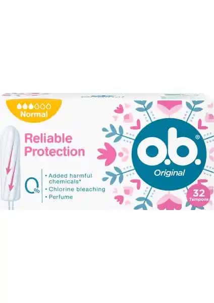 O.B. Original Normal Tampon 32'li Paket: Günlük Konfor ve Güvenlik Sağlayan Hijyenik Ürün