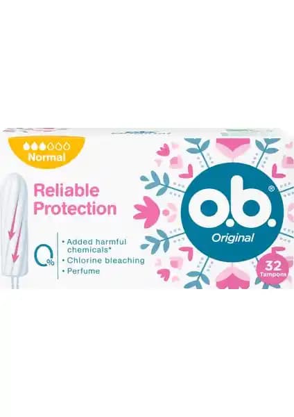 O.B. Original Normal Tampon 32'li Paket: Günlük Konfor ve Güvenlik Sağlayan Hijyenik Ürün