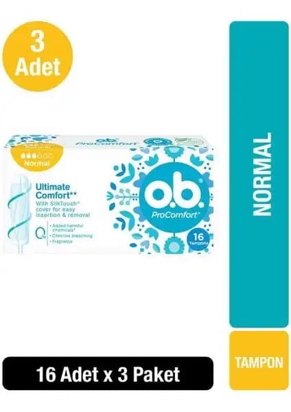 OB Tampon Normal 16'lı X3 Güvenli ve Konforlu Kullanım İçin Tasarlanmış Kadın Hijyen Ürünü