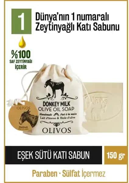 Olivos %100 Doğal Eşek Sütü ve Zeytinyağlı Katı Sabun Ürün Özellikleri ve Faydaları