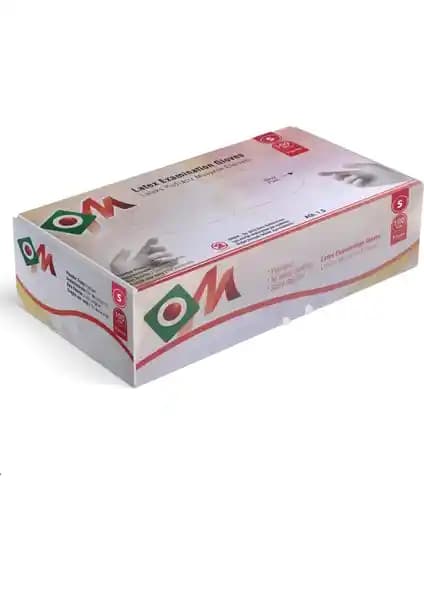 OM Pudrasız Lateks Eldiven 100'lü Paket Sağlık ve Hijyen İçin Güvenilir Seçenek