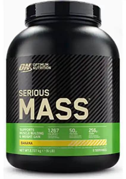 Optimum Nutrition Serious Mass Banana 6 Lbs Kilo Alma ve Kas Gelişimini Destekleyen Protein Tozu