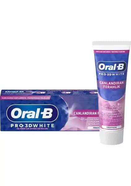 Oral-B Pro 3D White Canlandıran Ferahlık Diş Macunu: Beyazlatma ve Tazelik Sağlayan Ürün